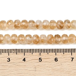 Нити из нагретых натуральных цитриновых бусин&nbsp;G-B175-B01-4x6mm