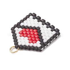 Подвески-конверты в форме сердечек из бисера PALLOY-MZ01092-02