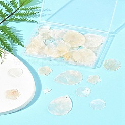 56 шт. 5 стиля подвески из натуральной ракушки капиз SHEL-FS0001-08