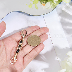 1 шт. черный кожаный сплав pu chain удлинитель для кошелька ремешка для изготовления кошелька&nbsp;PURS-CL0001-10B