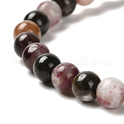 Натуральный турмалин бисером браслеты простирания&nbsp;BJEW-K233-02A-03