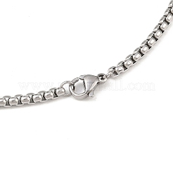 Устойчивые к потускнению модные мужские ожерелья из нержавеющей стали 201 с цепочкой-коробкой NJEW-L043A-46P