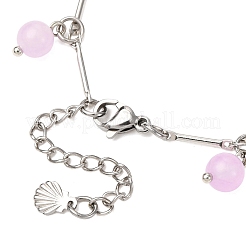 Браслеты с подвесками из нержавеющей стали и натурального и окрашенного малайзийского нефрита&nbsp;BJEW-JB12418-01