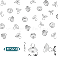 100 шт. 201 нержавеющая сталь бусины колпачки подвески STAS-UN0042-25A