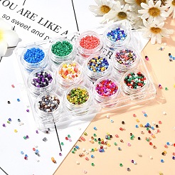 60 г 12 цвета краски для выпечки стеклянные бусины&nbsp;SEED-YW0002-92