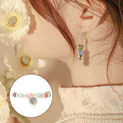 625шт 15 стиля бусины из натуральных смешанных драгоценных камней&nbsp;G-NB0004-10