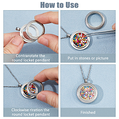 4 шт. 4-х цветные подвески-медальоны из нержавеющей стали STAS-HS0001-41