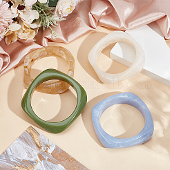 4шт. двухцветные акриловые браслеты&nbsp;BJEW-UN0001-80A