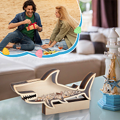 Деревянная витрина в форме акулы&nbsp;DIY-WH0430-991