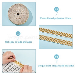 Около 10.5~11 ярда жаккардовых лент из поликоттона в этническом стиле с узором в виде листьев OCOR-GO0001-15C