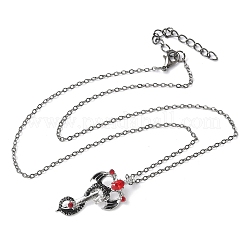 Ожерелья из сплава сиамских стразов с подвеской в виде драконьего меча NJEW-V005-03AS