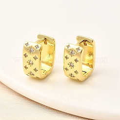 Прямоугольные серьги-подвески с микропаве из кубического циркония из латуни&nbsp;EJEW-L305-08G-02