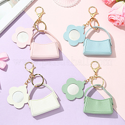 4 шт. 4 цвета pu кожаный мини-кошелек брелок KEYC-SC0001-70