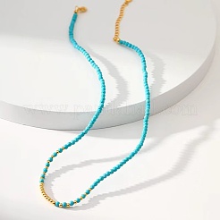 Ожерелья из круглых бусин из натурального богемского крашеного говлита для женщин UD7113