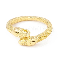 Кольцо из латуни с двойным змеиным покрытием для женщин RJEW-I083-19G