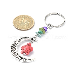 Окрашенный синтетический брелок в виде черепахи бирюзового цвета&nbsp;KEYC-JKC00492