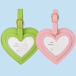 2 шт. 2-х цветные бирки для багажной сумки из искусственной кожи&nbsp;AJEW-GF0011-46B