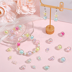 120шт 15 стиля прозрачные акриловые бусины TACR-SP0001-15