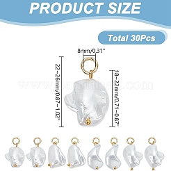 30 шт. 2 стили подвесок из ракушек и жемчуга&nbsp;PALLOY-AR00007