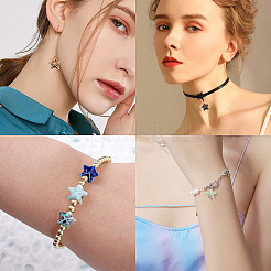 16 шт. 8-х цветные фарфоровые бусины ручной работы&nbsp;PORC-SC0001-03