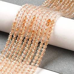 Природный цитрин бисер нитей G-Q002-B04-01