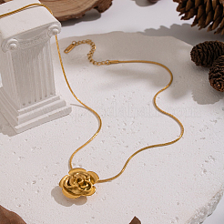 Минималистичные ожерелья-змейки с подвеской в виде цветка розы из нержавеющей стали 304 для женщин&nbsp;KV0581