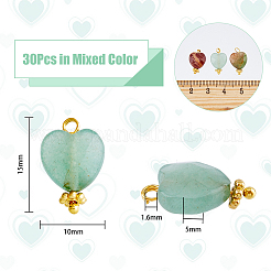 30шт 5 стиля подвески из натуральных и синтетических драгоценных камней FIND-DC0002-31