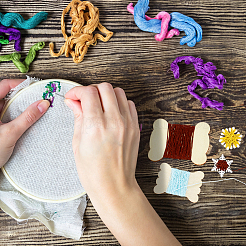 36 шт. 6 стильные бобины из древесной нити WOOD-FG0001-26