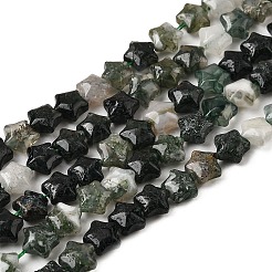 Природные моховой агат бисер нитей G-Z080-A25-8mm