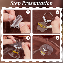 24 шт. подвески в виде цветка из акрила для бокала вина&nbsp;HJEW-BC00037