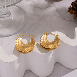 Винтажные серьги-кольца в форме луны из фактурной нержавеющей стали 304.&nbsp;UW4126