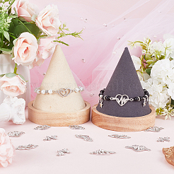 40 шт. 4 стиля подвески-коннекторы из сплава со стразами и кубическим цирконием в виде сердца&nbsp;RB-SC0001-11