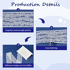 10 ярд полиэстеровой сетчатой цветочной кружевной ленты с вышивкой OCOR-GF0005-41B