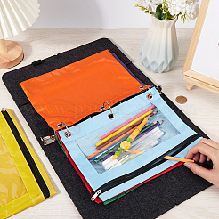 6 шт. двухцветная ткань Оксфорд с футлярами для ручек из сплава для папки-регистратора на 6 кольцах&nbsp;AJEW-CP0008-03