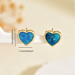 Серьги-гвоздики в форме сердца из нержавеющей стали&nbsp;ZQ8319-4