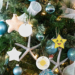 16 шт. 4 стиля фарфоровых подвесных украшений с термопереносом&nbsp;HJEW-FH0001-77