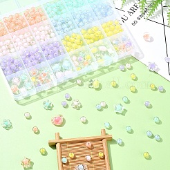 496шт 12 стиля прозрачные акриловые бусины OACR-YW0002-01