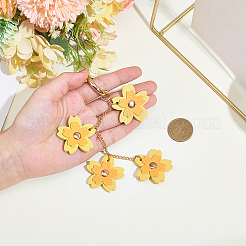 1 шт. подвеска в виде цветка из искусственной кожи&nbsp;HJEW-CL0001-25