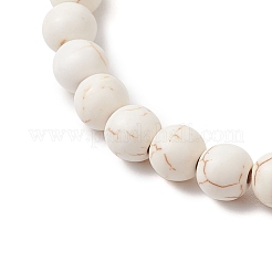 Браслеты из синтетического магнезита с бусинами для женщин и мужчин BJEW-TA00581-01