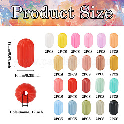 42шт 21 цвета овальные силиконовые фокусные бусины SIL-TA0001-69