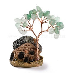 Смола и натуральный зеленый авантюрин модельный орнамент&nbsp;DJEW-Z001-01D