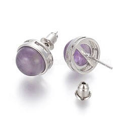 Природный аметист серьги стержня EJEW-F162-H07