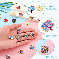 30шт 15 цвета сплава эмалевые подвески ENAM-TA0009-02