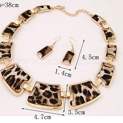 Прямоугольник с леопардовым принтом искусственная кожа висячие серьги и ожерелья комплекты FS-WGEC6AB-01