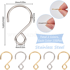 300шт. 2-х цветный крючок из нержавеющей стали STAS-SP0001-84