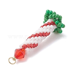 Рождественские свечи-подвески из стеклянных бусин PALLOY-MZ01003-01