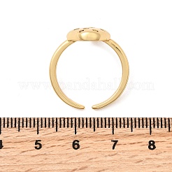 Латунные микропаве прозрачные кубические цирконии регулируемые открытые манжеты кольца для женщин&nbsp;RJEW-I111-06G-02