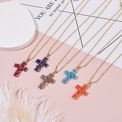 Сверкающее колье с подвеской в виде креста для женщин X1-NJEW-TA00015