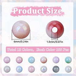 12 цвет непрозрачных акриловых бусин&nbsp;OACR-SC0001-92
