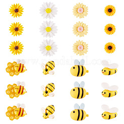 80 шт. 8 стиля кабошонов из смолы пчелы и цветы RESI-TA0004-24